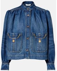 Chloé - Embellished Organic Denim Jacket - Lyst