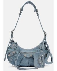 Balenciaga - Le Cagole Small Denim Shoulder Bag - Lyst