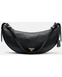 Prada - Demi-Lune Large Leather Shoulder Bag - Lyst