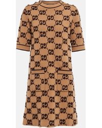 Gucci - GG Wool Bouclé Jacquard Dress - Lyst