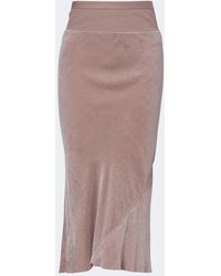 Rick Owens - Velvet Midi Skirt - Lyst
