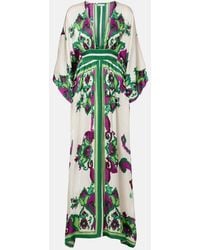 Poupette - Sol Floral Satin Kaftan - Lyst