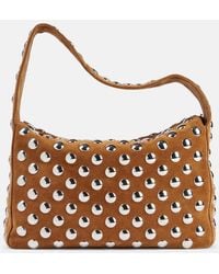 KHAITE - Elena Studded Suede Shoulder Bag - Lyst
