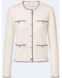 Tory Burch - Kendra Scalloped Wool-Blend Cardigan - Lyst