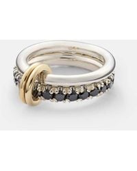 Spinelli Kilcollin - Enzo Sg Noir Sterling And 18Kt Linked Rings With Diamonds - Lyst