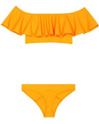 Lisa Marie Fernandez Bikini Mira Flounce mit Volants - Orange