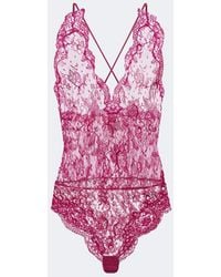 Saint Laurent - Sheer Cotton-Blend Lace Bodysuit - Lyst