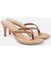 Gianvito Rossi - 70 Raffia And Suede Mules - Lyst