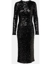Dolce & Gabbana - Sequined Midi Dress - Lyst