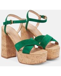 Gianvito Rossi - Bebe Suede Platform Sandals - Lyst