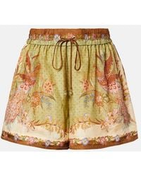 Zimmermann - Indra Printed Silk Shorts - Lyst