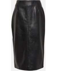 Blazé Milano - Vegas Baby Leather Midi Skirt - Lyst