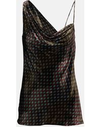 Dries Van Noten - Draped Printed Velvet Top - Lyst
