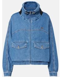 Loewe - Leather-Trimmed Denim Jacket - Lyst