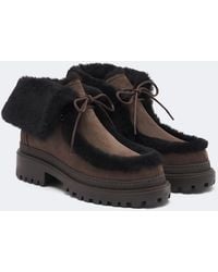 Yves Salomon - Shearling-Lined Suede Ankle Boots - Lyst
