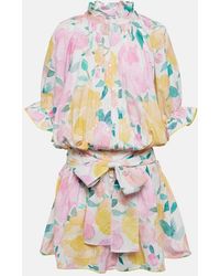 Juliet Dunn - Linen Look Blouson Dress - Lyst