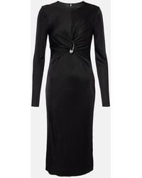 Versace - Safety Pin Gathered Jersey Midi Dress - Lyst