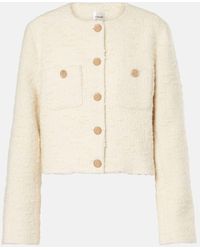 FRAME - Cropped Cotton And Wool Jacket - Lyst