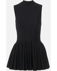 Alaïa - Top De Cuello Alto Plisado - Lyst