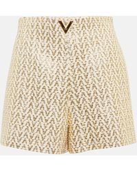 Valentino - Vgold Jacquard Cotton-blend Shorts - Lyst