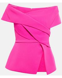 Safiyaa - Eimear Off-Shoulder Crepe Top - Lyst