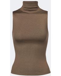 Ralph Lauren - Silk-Blend Turtleneck Top - Lyst