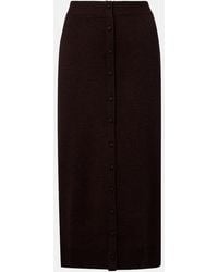Victoria Beckham - Knitted Wool-Blend Midi Skirt - Lyst