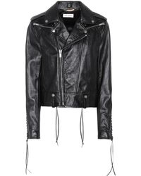 Saint Laurent Perfecto en cuir - Noir