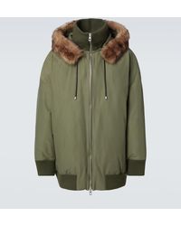 Loewe - Wattierte Jacke Mit Shearling - Lyst