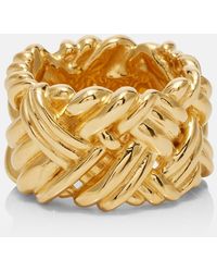 Bottega Veneta - Anillo Intreccio De Plata De Ley Banada En Oro - Lyst