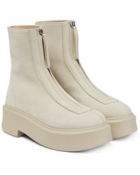 the row textured nubuck platform ankle boots