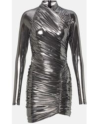 Ferragamo - Metallic Draped Minidress - Lyst