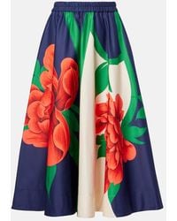 La DoubleJ - Ballerina Floral Cotton Midi Skirt - Lyst