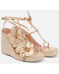 Zimmermann - Wedge-Sandalen Orchid 110 Aus Metallic-Leder - Lyst