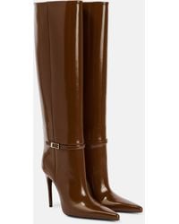 Saint Laurent - Vendôme Buckled Glossed-leather Knee Boots - Lyst