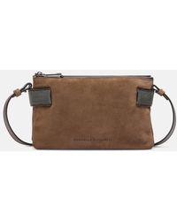 Brunello Cucinelli - Bolso Al Hombro Essence Small De Ante Con Cuentas Monili - Lyst