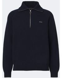 Prada - Wool And Cashmere Half-Zip Sweater - Lyst