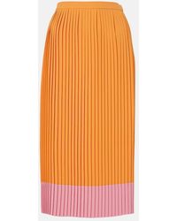 Dries Van Noten - Colorblocked Pleated Midi Skirt - Lyst