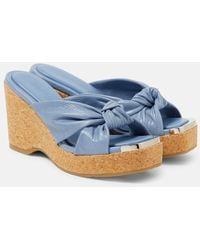 Jimmy Choo - Avenue Croc-effect Leather Wedges - Lyst