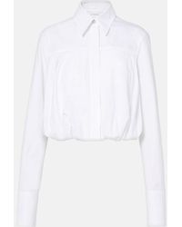 Sportmax - Zemira Cropped Cotton Poplin Shirt - Lyst