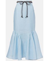 Zimmermann - Rhiannon Linen Midi Skirt - Lyst