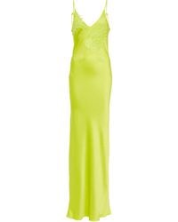 Victoria Beckham Synthetic Floral Slip Dress in Green | Lyst