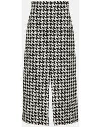 Burberry - Gonna lunga in twill pied-de-poule - Lyst