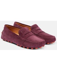 Tod's - Mokassins Gommino Bubble Aus Veloursleder - Lyst
