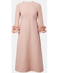 Valentino - Ruffled Crepe Couture Midi Dress - Lyst