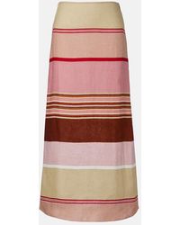 Faithfull the Brand - Falda Larga Martina De Lino A Rayas - Lyst