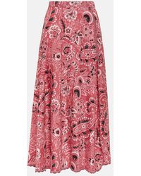 Etro - Paisley Cotton And Silk Maxi Skirt - Lyst
