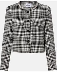 Self-Portrait - Embellished Houndstooth Cropped Jacket - Lyst