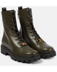 Tod's - Logo-Plaque Leather Boots - Lyst