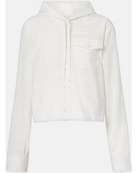 JW Anderson - Camicia Cropped Gessata Con Cappuccio - Lyst